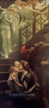  Hughes Canvas - The Heavenly Stair Pre Raphaelite Arthur Hughes